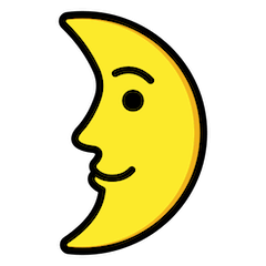 🌛 Primo quarto di luna con volto Emoji su Openmoji
