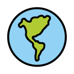 Globo terrestre con il continente americano Emoji Openmoji