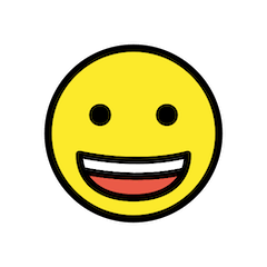 Cara con amplia sonrisa Emoji Openmoji