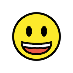Cara com sorriso, com a boca aberta Emoji Openmoji