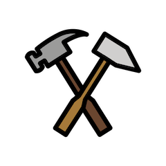 Hammer and Pick Emoji in Openmoji
