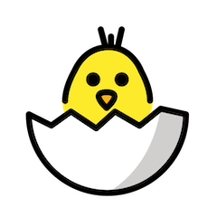 Pollito saliendo del huevo Emoji Openmoji