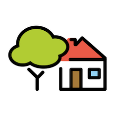 Casa con giardino Emoji Openmoji