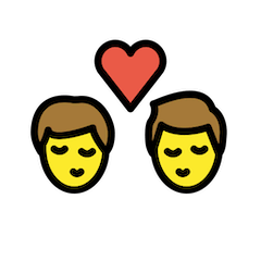 Dos hombres dándose un beso Emoji Openmoji