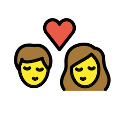 Uomo e donna che si baciano Emoji Openmoji
