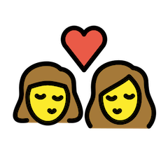 👩‍❤️‍💋‍👩 Duas mulheres a dar um beijo Emoji nos Openmoji