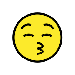 Cara a dar um beijinho com os olhos fechados Emoji Openmoji