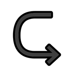 ↪️ Left Arrow Curving Right Emoji in Openmoji