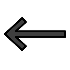 Freccia rivolta verso sinistra Emoji Openmoji