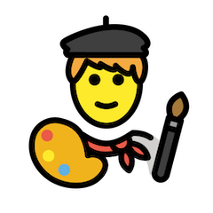 👨‍🎨 Artista (homem) Emoji nos Openmoji