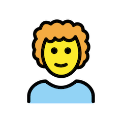 Man: Curly Hair Emoji in Openmoji