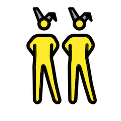 Homens com orelhas de coelho, a dançar Emoji Openmoji