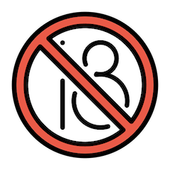 🔞 Simbolo di divieto ai minorenni Emoji su Openmoji
