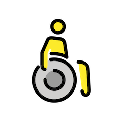 Человек в ручном кресле-коляске Эмодзи в Openmoji