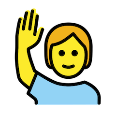 Persona levantando una mano Emoji Openmoji