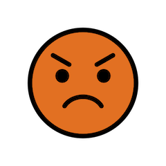 Cara vermelha zangada Emoji Openmoji