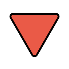 Triangolo rosso con la punta verso il basso Emoji Openmoji