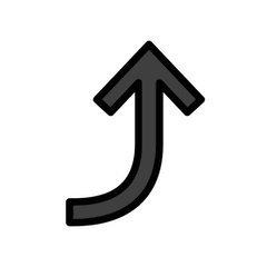 ⤴️ Right Arrow Curving Up Emoji in Openmoji