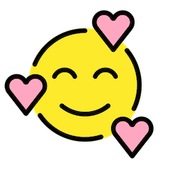 Cara sorridente com corações Emoji Openmoji