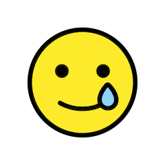 Faccia sorridente con una lacrima Emoji Openmoji