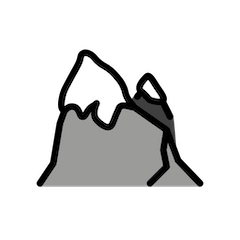 Заснеженная горная вершина Эмодзи в Openmoji