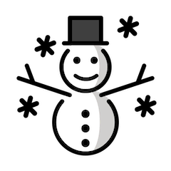 ☃️ Boneco de neve com flocos de neve Emoji nos Openmoji