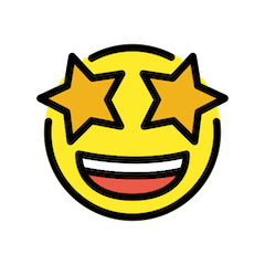 Cara con los ojos en forma de estrella Emoji Openmoji