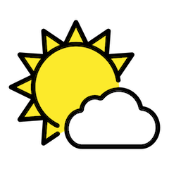 Sole dietro a una piccola nuvola Emoji Openmoji