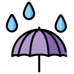 ☔ Дождь над зонтиком Эмодзи в Openmoji