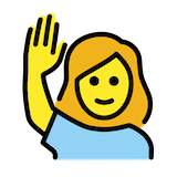 woman-raising-hand Emoji openmoji