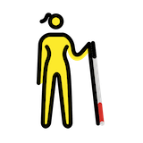 woman-with-white-cane-facing-right Emoji openmoji