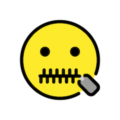 Faccina con una cerniera al posto della bocca Emoji Openmoji