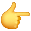 👉 Dorso de una mano con el dedo índice señalando hacia la derecha Emoji en Samsung