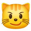 Selbstgefällig grinsender Katzenkopf Emoji Samsung