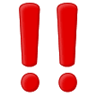 Dois pontos de exclamação vermelhos Emoji Samsung