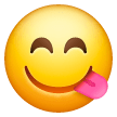 Cara sonriente relamiéndose Emoji Samsung