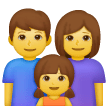 Семья из матери, отца и дочери Эмодзи на телефонах Samsung