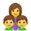Семья из матери и двух сыновей Эмодзи на телефонах Samsung