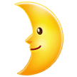 🌛 Primo quarto di luna con volto Emoji su Samsung