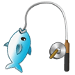 Удочка и рыба Эмодзи на телефонах Samsung