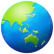 Globus mit Asien und Australien Emoji Samsung