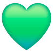 Зеленое сердце Эмодзи на телефонах Samsung