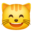 Cara de gato com sorriso a mostrar os dentes Emoji Samsung