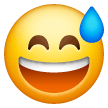grinning-face-with-sweat Emoji samsung
