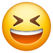 Cara con amplia sonrisa y los ojos bien cerrados Emoji Samsung