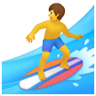 Man Surfing Emoji on Samsung Phones