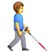 man-with-white-cane-facing-right Emoji samsung