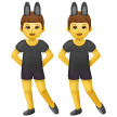 Homens com orelhas de coelho, a dançar Emoji Samsung