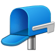 Открытый почтовый ящик с опущенным флажком Эмодзи на телефонах Samsung