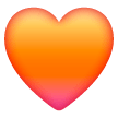 Оранжевое сердце Эмодзи на телефонах Samsung